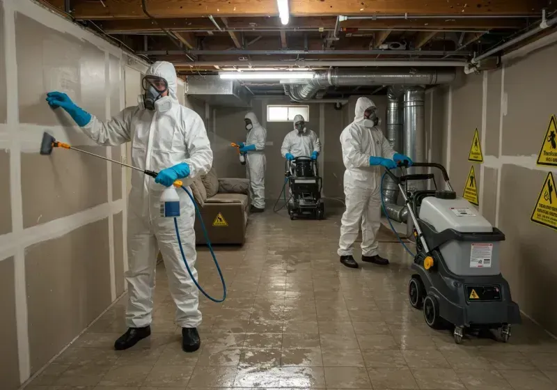 Basement Moisture Removal and Structural Drying process in Mount Pleasant, MI